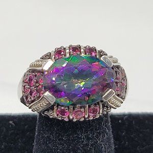 NWOT 925 Silver Mystic Fire Topaz Ring